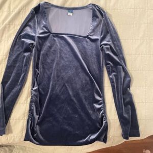MATERNITY Square Neck Velvet Long Sleeve